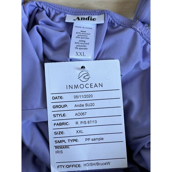 Andie Women's Size XXL 16 18 The Sardinia One Piece Flat Purple  Rare Color - Picture 7 of 11